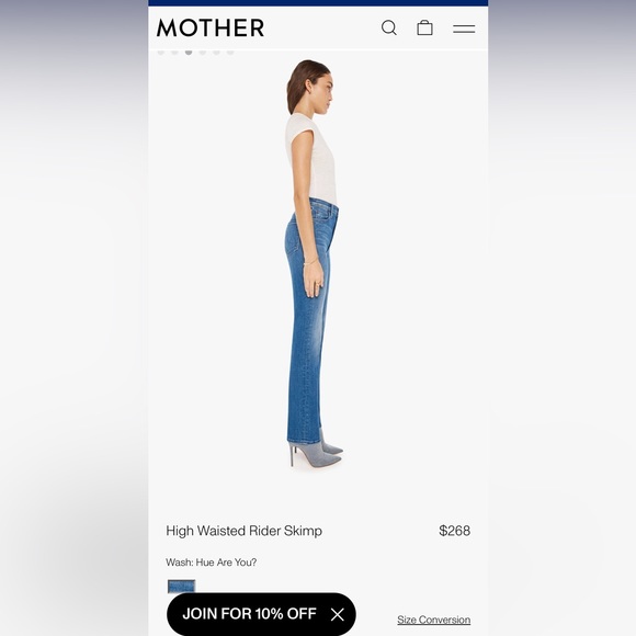 NWT MOTHER DENIM HIGHWAISTED RIDER SKIMP - Picture 4 of 6